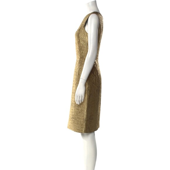 Oscar De La Renta Metallic Sleeveless Dress Size: M | US 6 - Picture 6 of 7